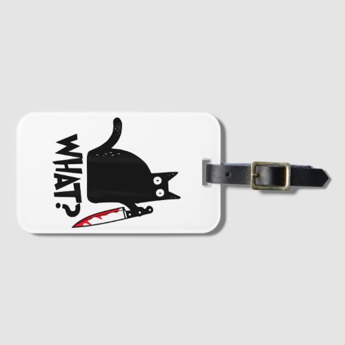 Cat What Funny Black Cat Shirt Murderous Cat With  Luggage Tag