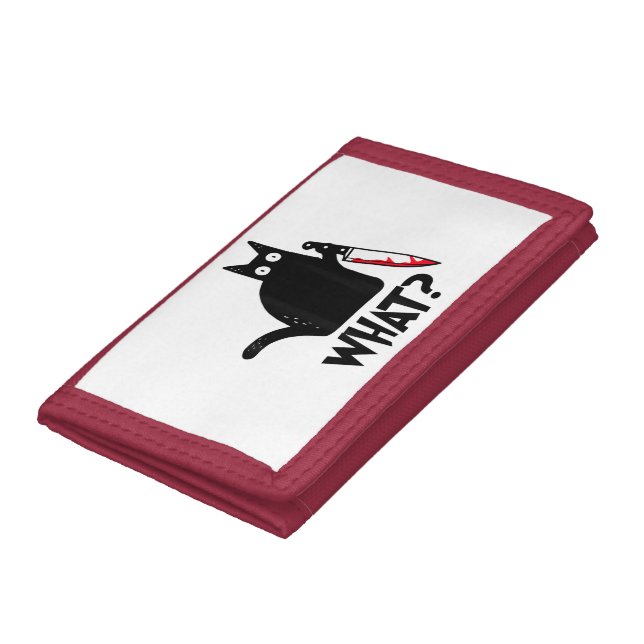 Cat What_ Funny Black Cat  Trifold Wallet (Bottom)