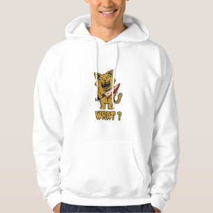 Cat what _ Funny creepy cat With Knife  Hoodie
