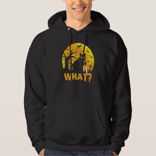 Cat What Murderous Black Cat With Knife Halloween  Hoodie