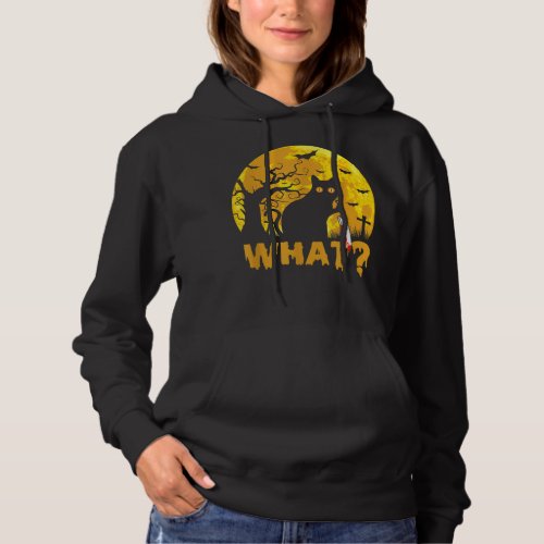 CAT WHAT Murderous Black Cat with Knife Halloween  Hoodie