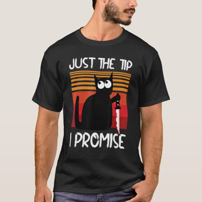 Cat What Murderous Cat With Knife Halloween Costum T-Shirt (Front)