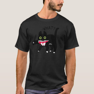 Cat What Murderous Tuxedo Cat With Knife Halloween T-Shirt