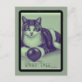 Cat, "What tree?" Postcard