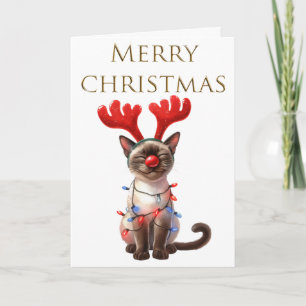 Cat Whimsy Funny Cat Christmas Card