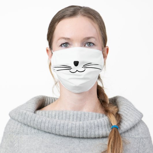 CAT WHISKERS ADULT CLOTH FACE MASK (Worn)