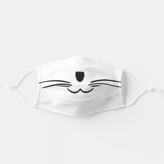 CAT WHISKERS ADULT CLOTH FACE MASK (Front, Unfolded)