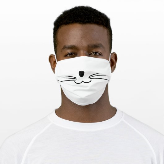 CAT WHISKERS ADULT CLOTH FACE MASK (Worn)