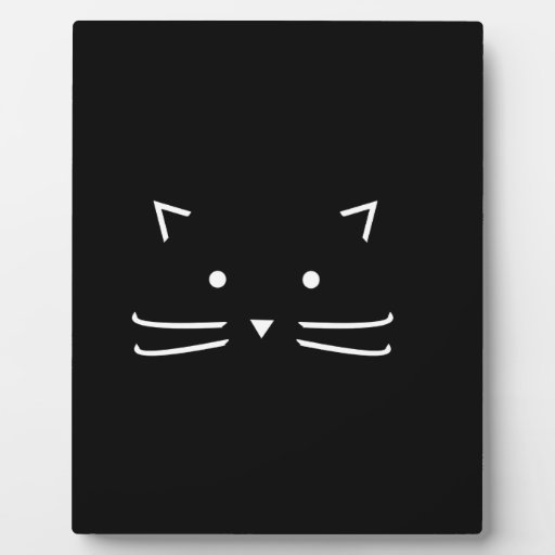 Cat Whiskers Cute Outline Halloween Design Plaque | Zazzle