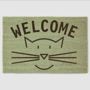 Cat Whiskers Design Coir Door Mat