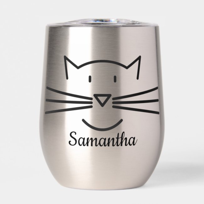 Cat Whiskers Design Thermal Wine Tumbler