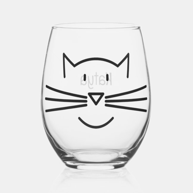 Cat Whiskers Design Wine Glass