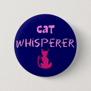 "Cat Whisperer" Cat Lover Gifts Pinback Button