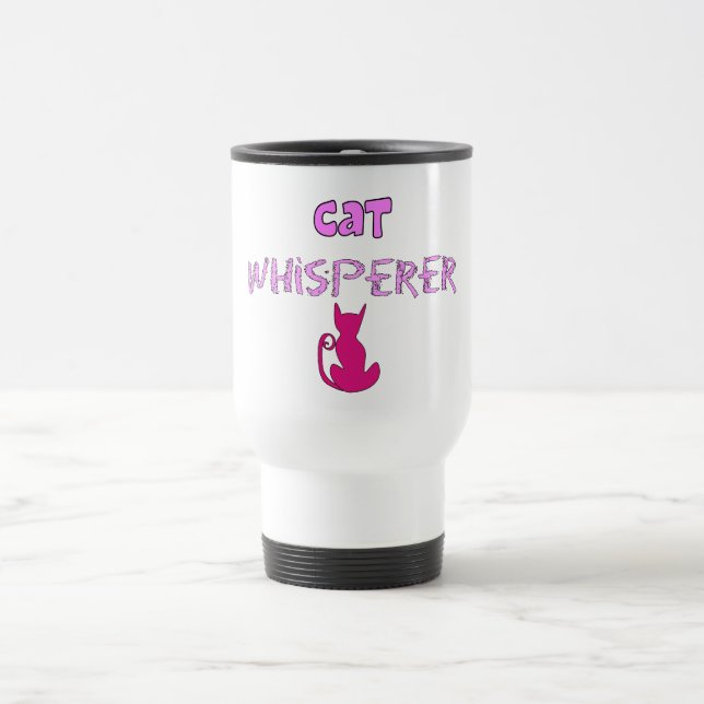 "Cat Whisperer" Cat Lover Gifts Travel Mug (Center)