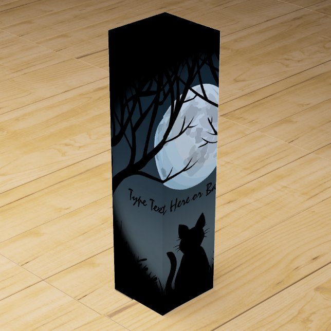 Cat Wine Box Custom Cat Art Wine Box Cat Lover Art (Front)