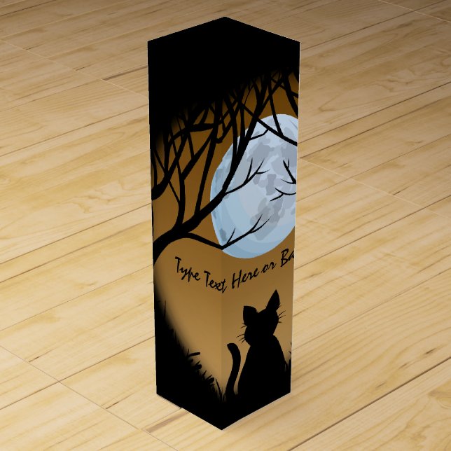 Cat Wine Box Custom Cat Art Wine Box Cat Lover Art (Front)