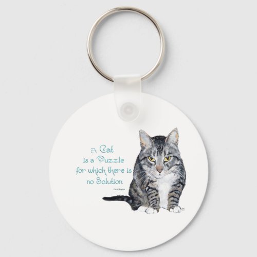 Cat Wisdom _ a Cat is a Puzzle Keychain