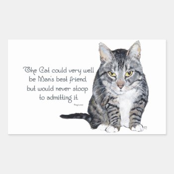 Cat Wisdom - And Friendship Rectangular Sticker by MaggieRossCats at Zazzle