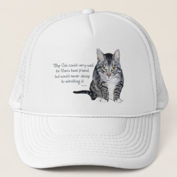 Cat Wisdom - And Friendship Trucker Hat by MaggieRossCats at Zazzle