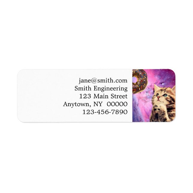 Cat wishing donut label (Front)