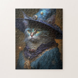 Cat Witch Fantasy Art Jigsaw Puzzle