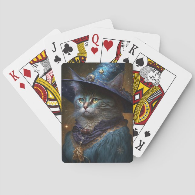 Cat Witch Fantasy Art Poker Cards (Back)