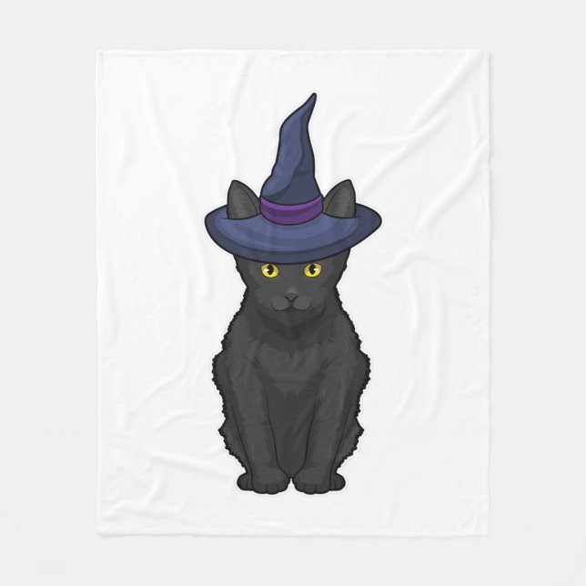 Cat Witch Fleece Blanket (Front)