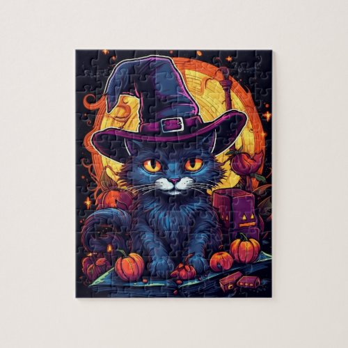 Cat Witch Jigsaw Puzzle