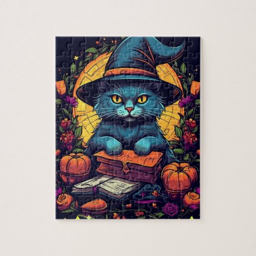 Cat Witch Jigsaw Puzzle