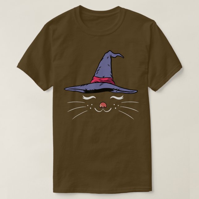 Cat Witch Lazy Halloween Costume Cute Kitty Kitten T-Shirt (Design Front)