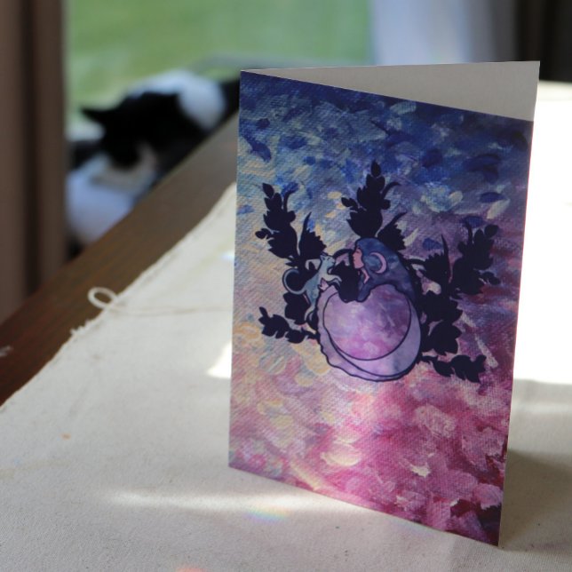Cat Witch Moon Goddess Wiccan Cat Person Card (Creator Uploaded)