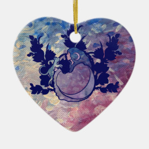 Cat Witch Moon Goddess Wiccan Cat Person Card Ceramic Ornament