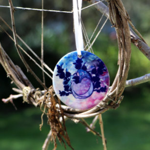 Cat Witch Moon Goddess Wiccan Cat Person Ceramic Ornament