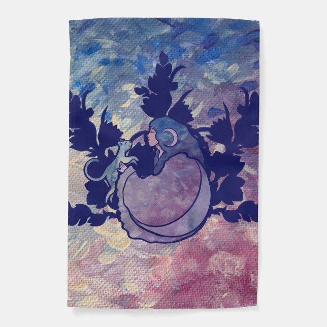 Cat Witch Moon Goddess Wiccan Cat Person  Garden Flag (Front)