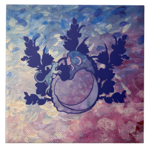 Cat Witch Moon Goddess Wiccan Cat Person Invitati Ceramic Tile