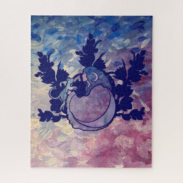 Cat Witch Moon Goddess Wiccan Cat Person Jigsaw Puzzle (Vertical)