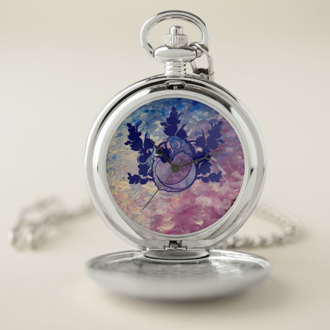 Cat Witch Moon Goddess Wiccan Cat Person Pocket Watch (Inside)