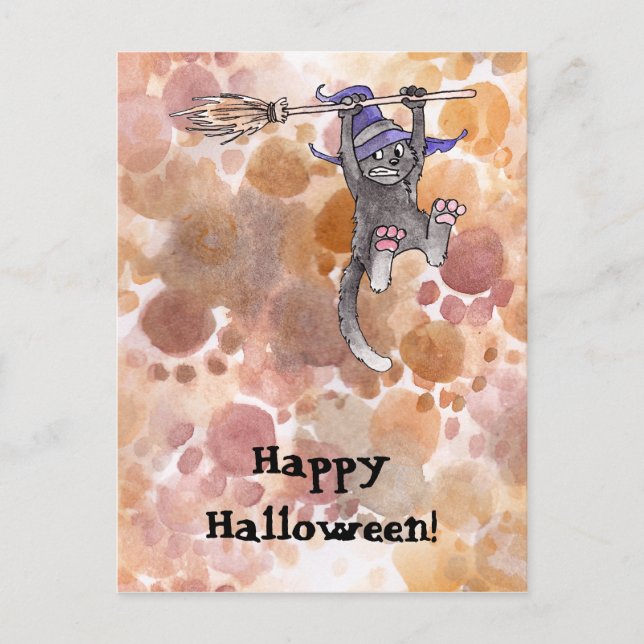 Cat Witch Postcard (Front)