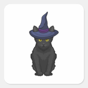 Cat Witch Square Sticker