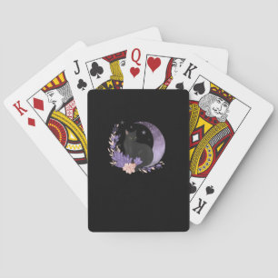 Cat Witchy Moon Flowers Pastel Goth Goblincore Poker Cards