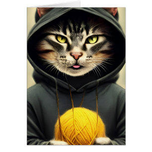 Cat With A Ball Of Yarn All Occasions Cards