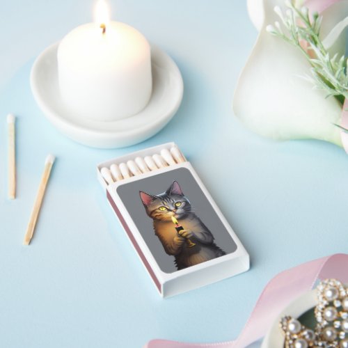 Cat with a candle in its paws Art Matchboxes