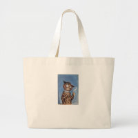 Cat With A Cigar Large Tote Bag