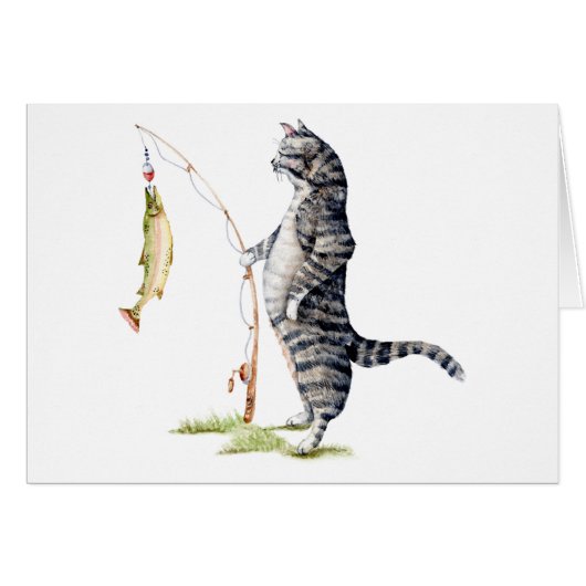 Cat with a Fish Cards (Front Horizontal)