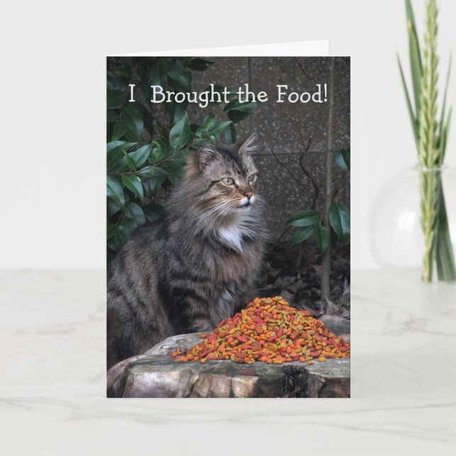 Cat With a Grateful Heart Birthday Card (Front)