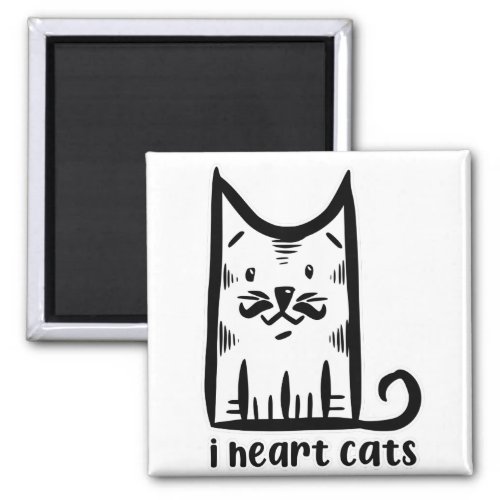 Cat with a Stylish Moustache i heart cats Magnet