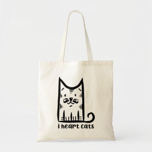 Cat with a Stylish Moustache i heart cats Tote Bag