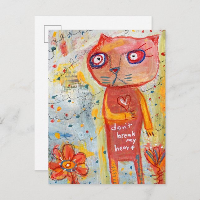 Cat with a Tender Heart Postcard (Front/Back)