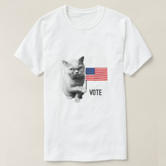 Cat with American Flag Vote T-shirt