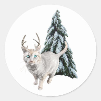 Cat with Antlers and Tree Stickers